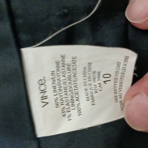 Vince Navy Linen Blend Blazer, Size 10 - Picture 10 of 11